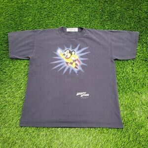Vintage 90s Mighty-Mouse Shirt Womens XL 21x24 Faded Blue